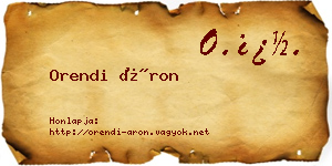 Orendi Áron névjegykártya
